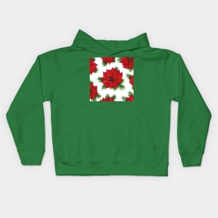 Poinsettia and fir branches pattern Kids Hoodie